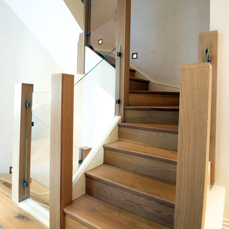 Interior glass balustrades in stairwell