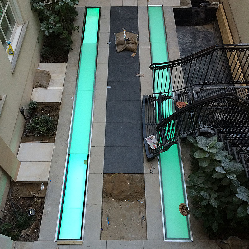 Toughened glass skylight installation in London
