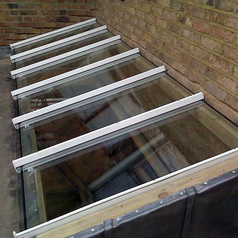 Toughened glass skylight installation in London