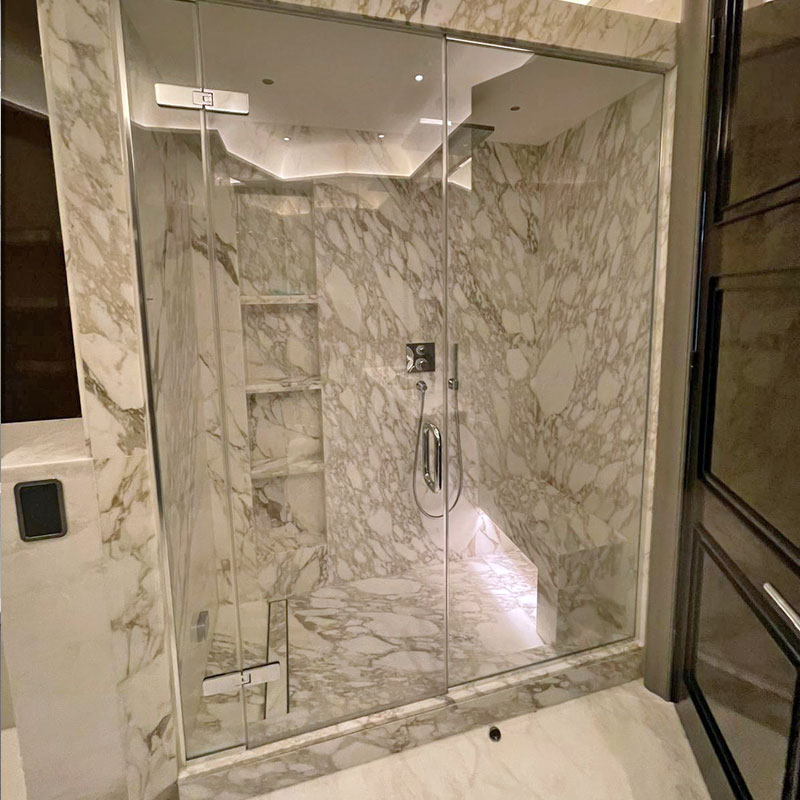 Large glass shower door