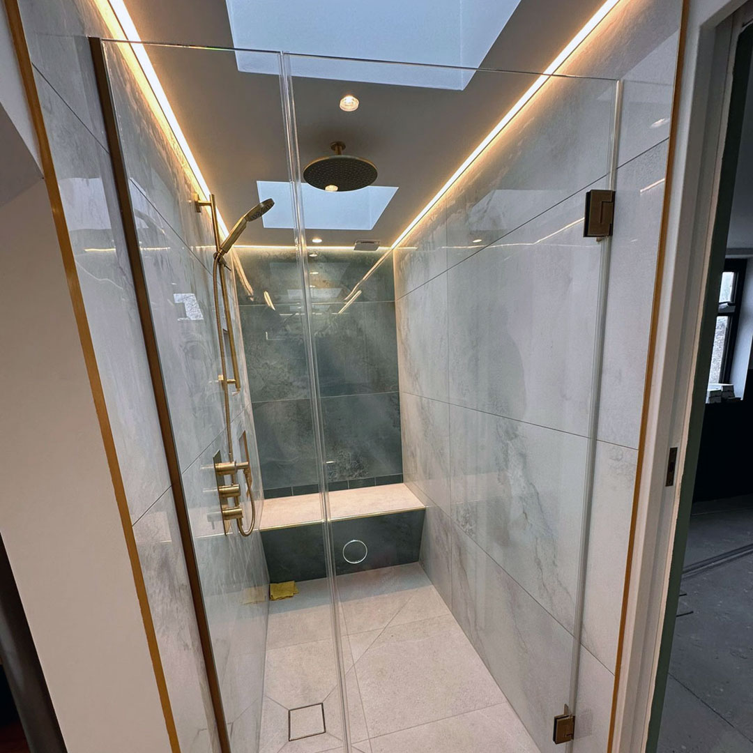Bespoke wetroom glass door